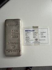 Metalor - Silver Bar 1 Kg with