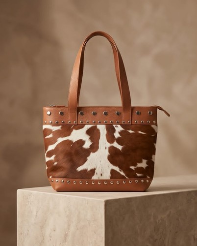 Genuine cowhide leather tote - genuine,