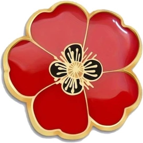 Red poppyday badge enamel pin - badge,