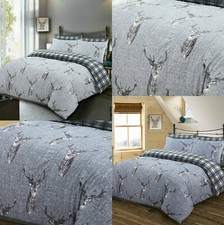 Animal Print Stag Duvet Cover Set Reversible Cotton Bedding Set Double King Size