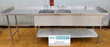 2.59m Double Kitchen Sink with Drainers and Undershelf in S/S £800+VAT