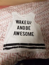 F&F Clothing - Size 14 - Tank top - New without tags.- WAKE UP & BE AWESOME. 