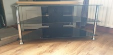 Black Glass TV Corner Unit Stand.