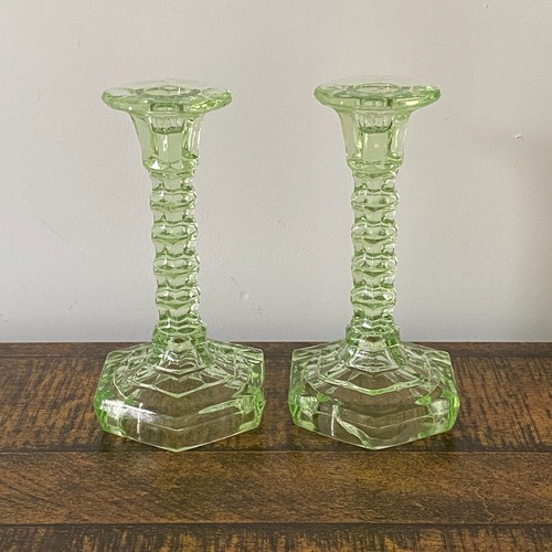 Vintage pair art deco green - pair,