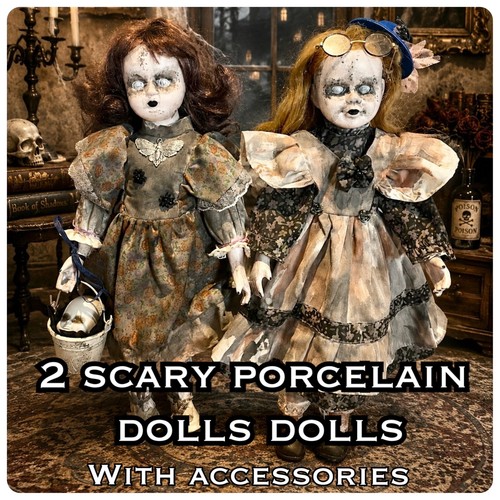 Porcelain horror doll set - doll,