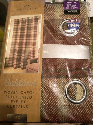 Lined curtains check eyelet - lined,