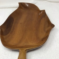 Vintage Wooden Leaf Bowl Wood