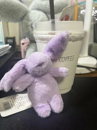 Cute rabbit plush keychain - plush,