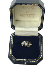 1989 Opal and Sapphire 9ct Gold Cluster  Vintage Ring - Size N