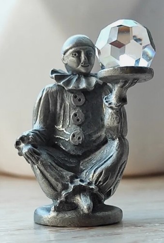 Vintage crystal pewter pierrot - vintage,