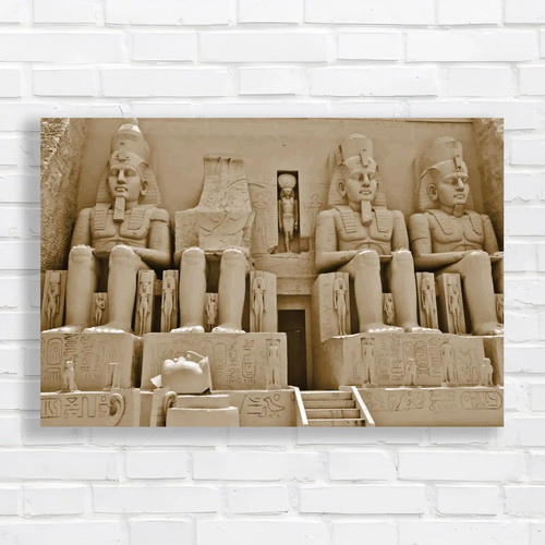 Ancient egyptian statue - ancient, sepia