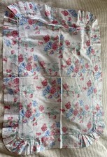 LAURA ASHLEY PILLOW SHAM IN “CONFETTI”  PATTERN OF BLUE AND PINK SWEET PEAS