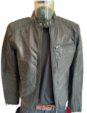 Black Leather Mens Bomber