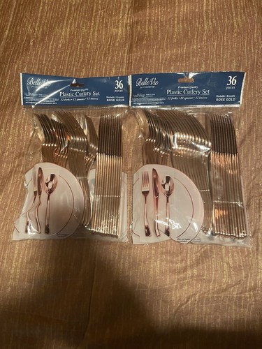 Rose gold plastic - gold, set