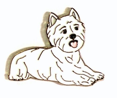 Westie dog pin badge new - dog,