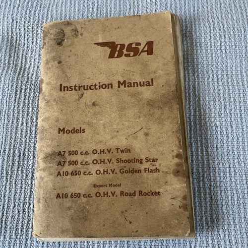 Vintage bsa instruction - vintage, manual