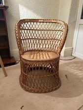 Vintage 1970s Rattan Peacock
