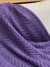 NEW Handmade knitted purple throw with beaded detail