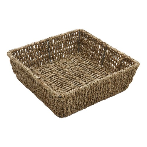 Square seagrass storage basket - seagrass,