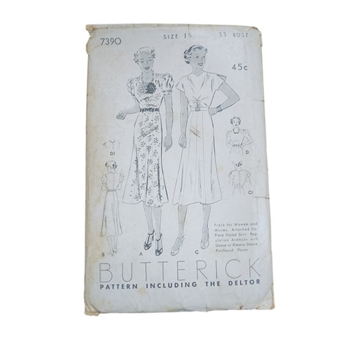 Vintage 1930s dress sewing - vintage,