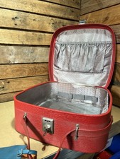 Vintage Boots Red Vanity Travel Case with Working Lock and Key