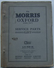 Morris Oxford MO Original Illustrated Service Parts List 1948