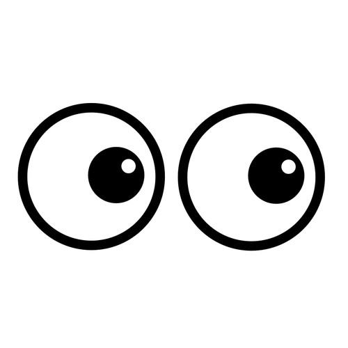 S80 huge pair eyes - pair, vinyl