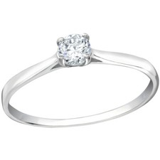 Sterling Silver Clear Cubic