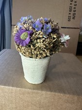 Miniature Fake Artificial Flower Floral Arrangement In Pot