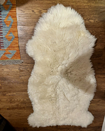 White sheepskin rug shaggy - white,