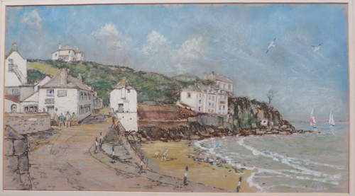 Cornish coastal study pastel - coastal,