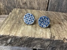 Thompson Of London Blue Clear Crystal Cufflinks Tateossian