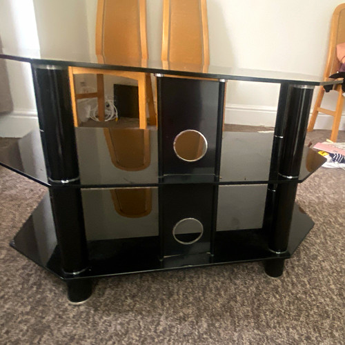 Black glass stand - tv,