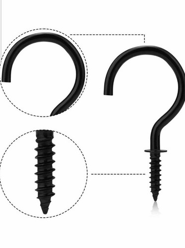 Black hooks pack screw - black, *screw