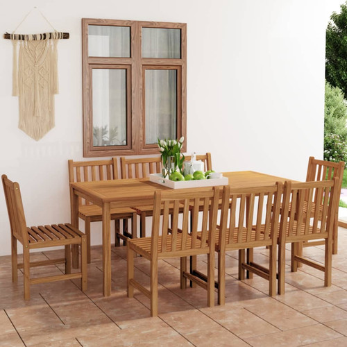 Dining set 9pc - teak, solid