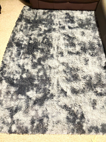 Grey abstract shaggy area rug - grey,