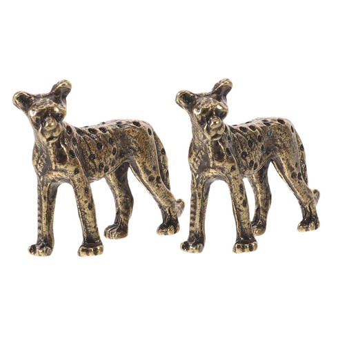 Vintage brass cheetah figurine - brass,