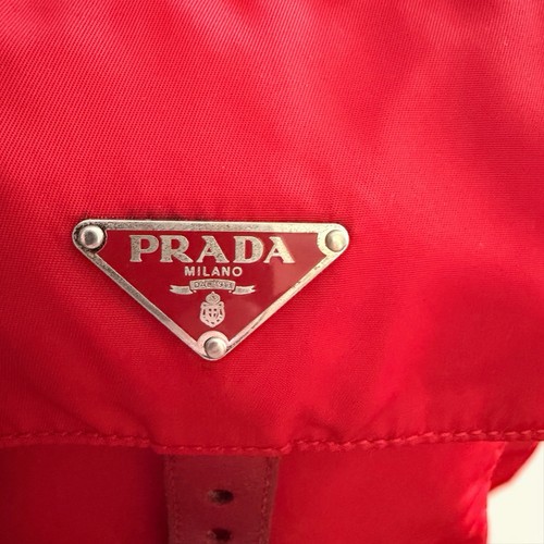 Prada nylon red pre - pre-loved, bag