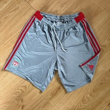 LIVERPOOL ENGLAND 2008/2009 AWAY FOOTBALL SOCCER SHORTS VTG ADIDAS XL 42” Grey