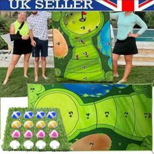 Golf Game Set Indoor Casual Chip Stick Golf Game Mat with 16 Grip Golf Balls UK