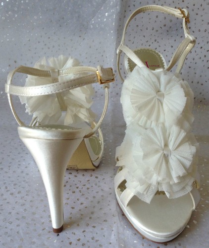 Ivory satin ruffle detail - ivory,
