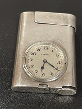 ETERNA VINTAGE WATCH/LIGHTER .935 SILVER. RARE ART DECO FULL WORKING ORDER 