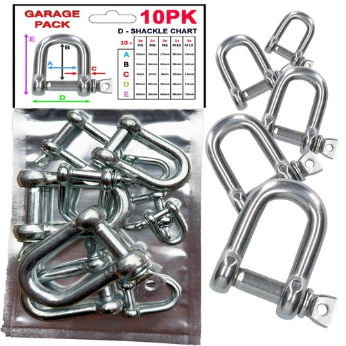 5pk dee shackles - shackles, sizes