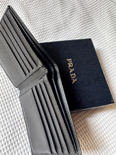 Prada Saffiano Leather Nero Mens Bifold Mens Wallet Black Boxed 