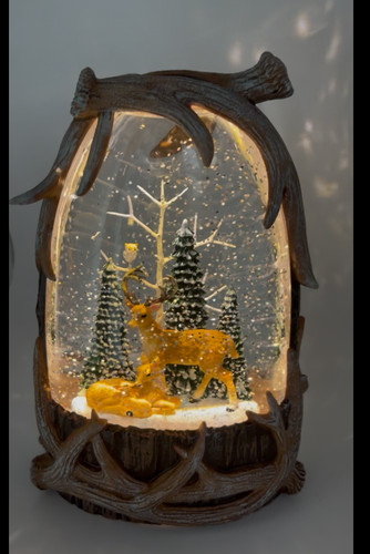 Horn deer winter - snow, globe