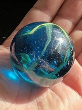 Large blue yellow glass swirl - large,