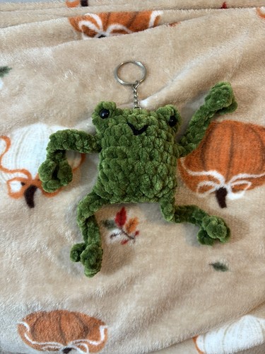 Crochet leggy frog keychain - crochet,