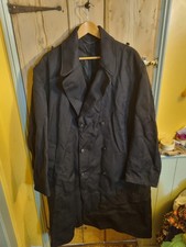 Vintage Black Gannex Sussex Police Officers long  Trench Coat Extra large 