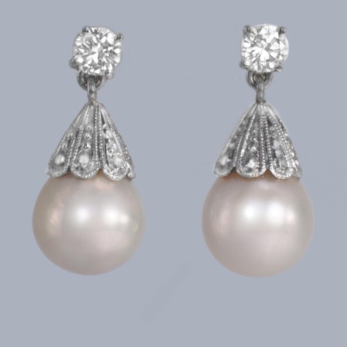 Vintage diamond pearl drop - diamond,