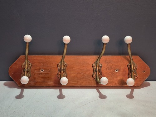 Vintage wood brass white - brass,